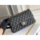 CHANEL Classic 11.12 Flap Bag in Grained Calfskin - Black & Gold