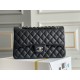 CHANEL Classic 11.12 Flap Bag in Grained Calfskin - Black & Silver