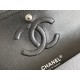 CHANEL Classic 11.12 Flap Bag in Grained Calfskin - Black & Silver