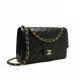 CHANEL Large Classic Flap Bag in Grained Calfskin - Black & Gold