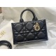 Dior Mini Book Tote Black Macrocannage Calfskin