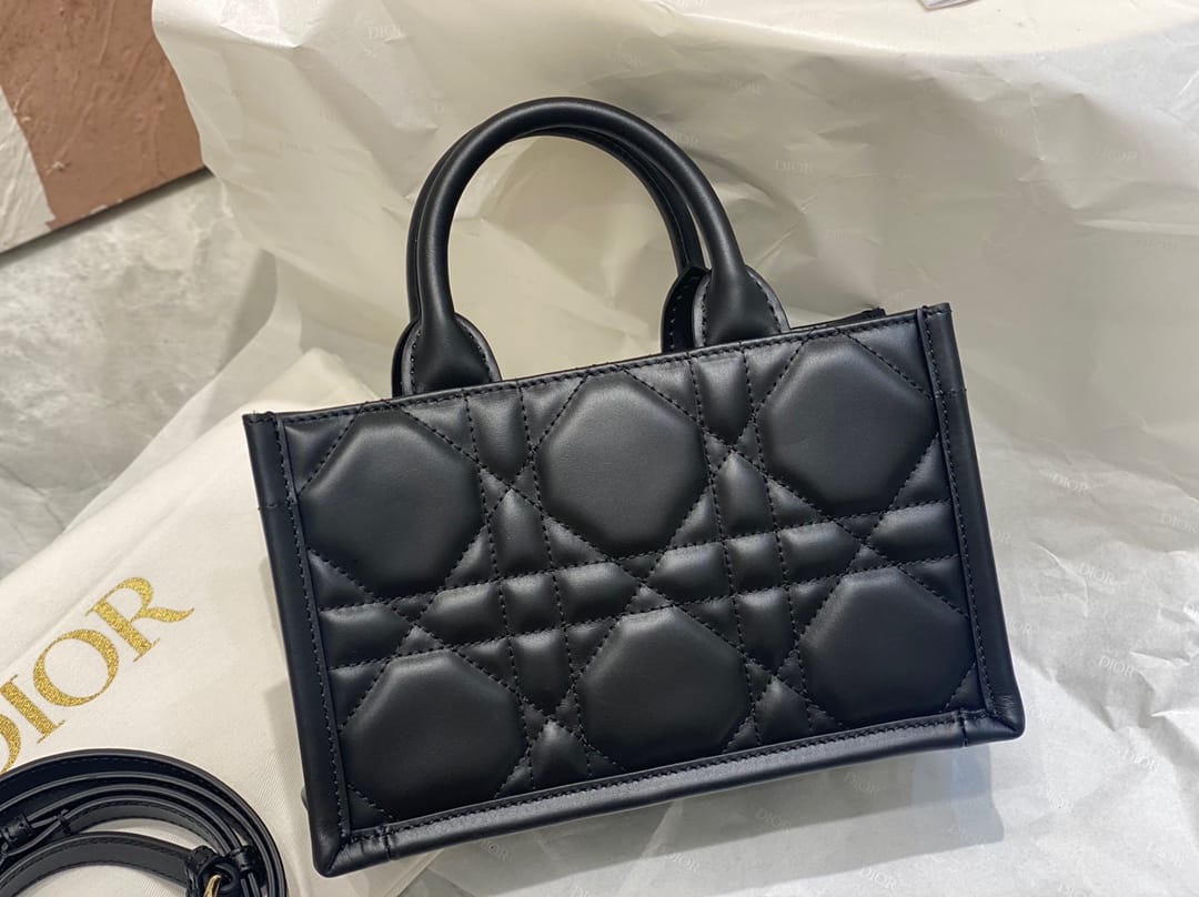 Dior Mini Book Tote Black Macrocannage Calfskin