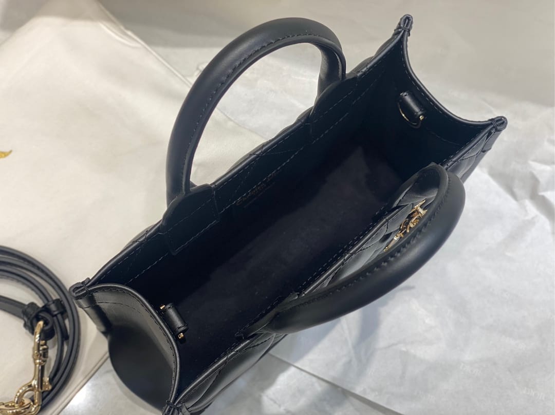 Dior Mini Book Tote Black Macrocannage Calfskin