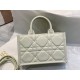 Dior Mini Book Tote Latte Macrocannage Calfskin