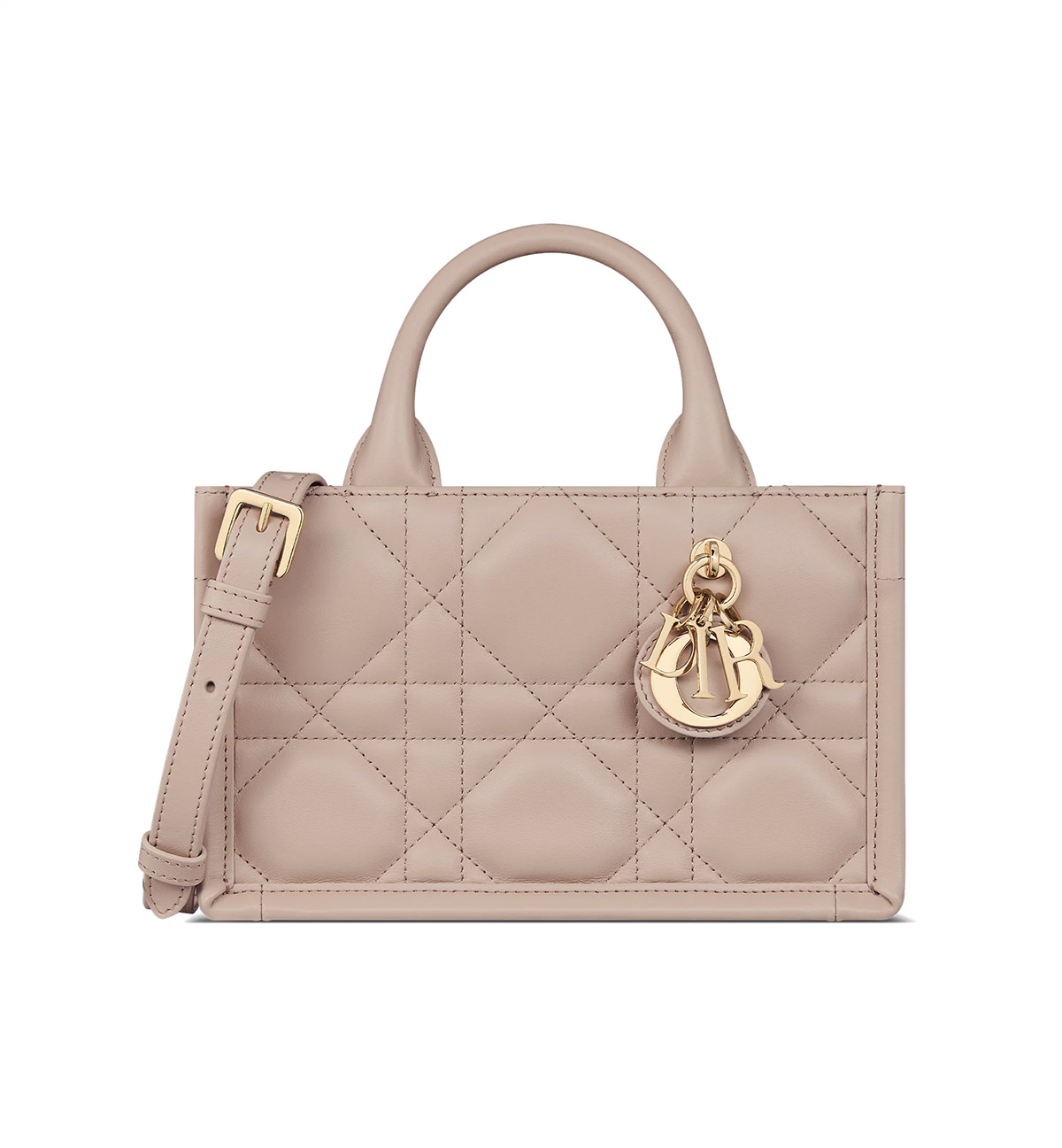 Dior Mini Book Tote Powder Beige Macrocannage Calfskin