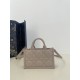 Dior Mini Book Tote Powder Beige Macrocannage Calfskin