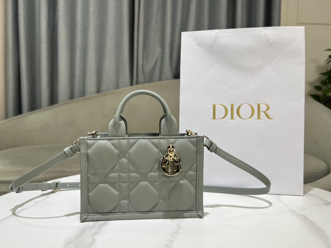 Dior Mini Book Tote Bright Green Macrocannage Calfskin