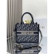 Dior Small Book Tote Blue Dior Oblique Embroidery and Calfskin