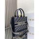 Dior Small Book Tote Blue Dior Oblique Embroidery and Calfskin