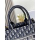 Dior Small Book Tote Blue Dior Oblique Embroidery and Calfskin