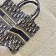 Dior Small Book Tote Ecru and Blue Dior Oblique Embroidery