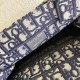 Dior Small Book Tote Ecru and Blue Dior Oblique Embroidery