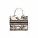 Dior Small Book Tote Latte and Black Toile de Jouy Zodiac Embroidery