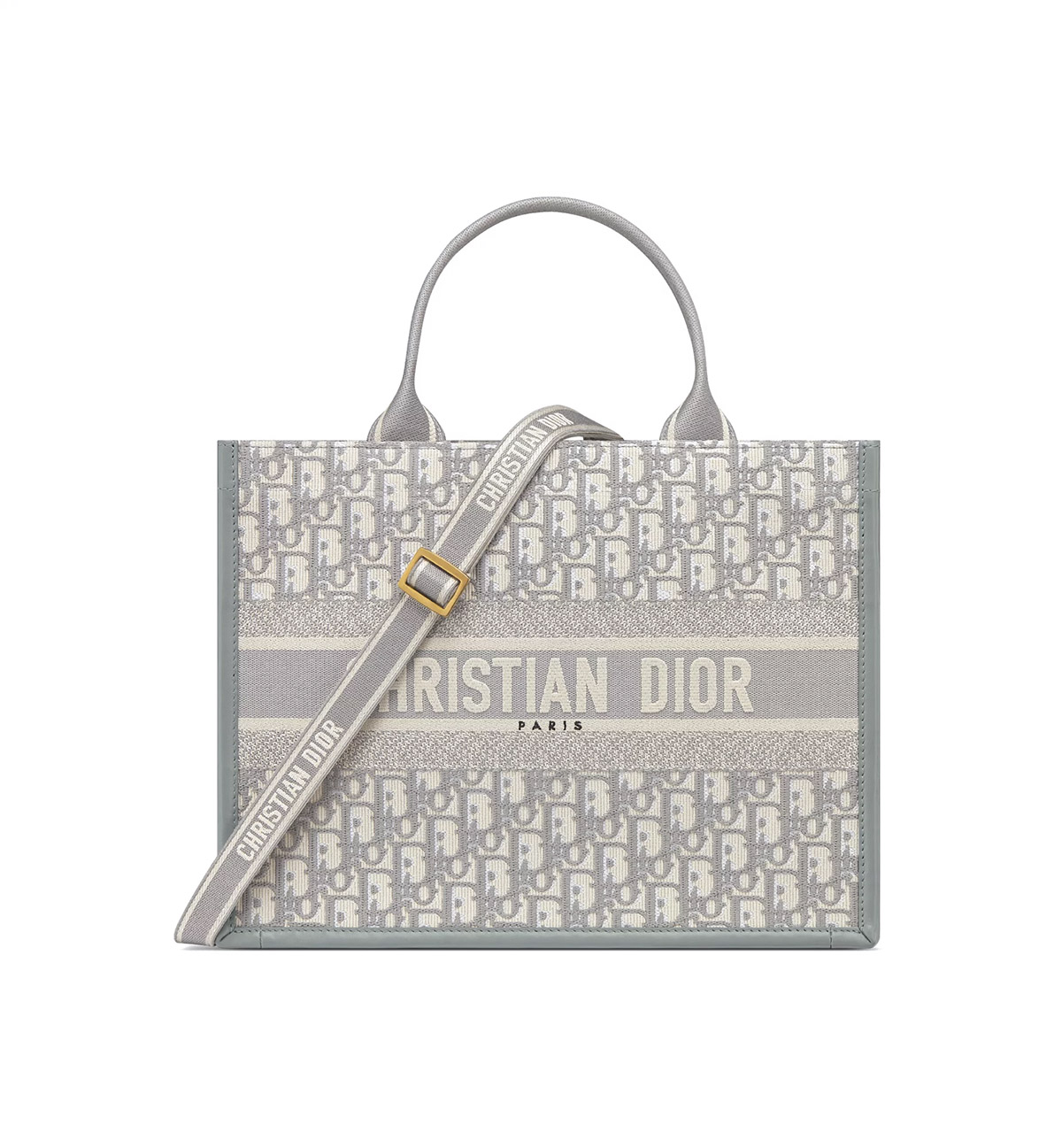 Dior Medium Book Tote Gray Dior Oblique Embroidery and Calfskin