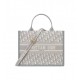 Dior Medium Book Tote Gray Dior Oblique Embroidery and Calfskin