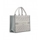 Dior Medium Book Tote Gray Dior Oblique Embroidery and Calfskin