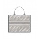 Dior Medium Book Tote Gray Dior Oblique Embroidery and Calfskin