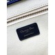 Dior Medium Book Tote White and Navy Blue Toile de Jouy Sauvage Embroidery with Navy Blue Calfskin