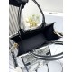 Dior Medium Book Tote Latte and Black Dior Zodiac Embroidery with Black Calfskin