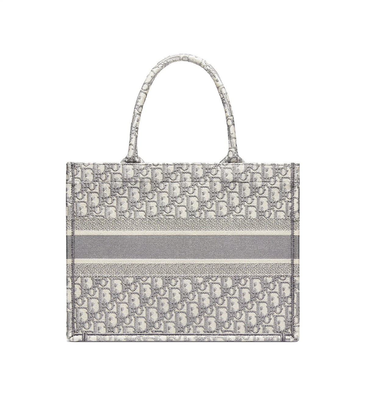 Dior Medium Book Tote Ecru and Gray Dior Oblique Embroidery