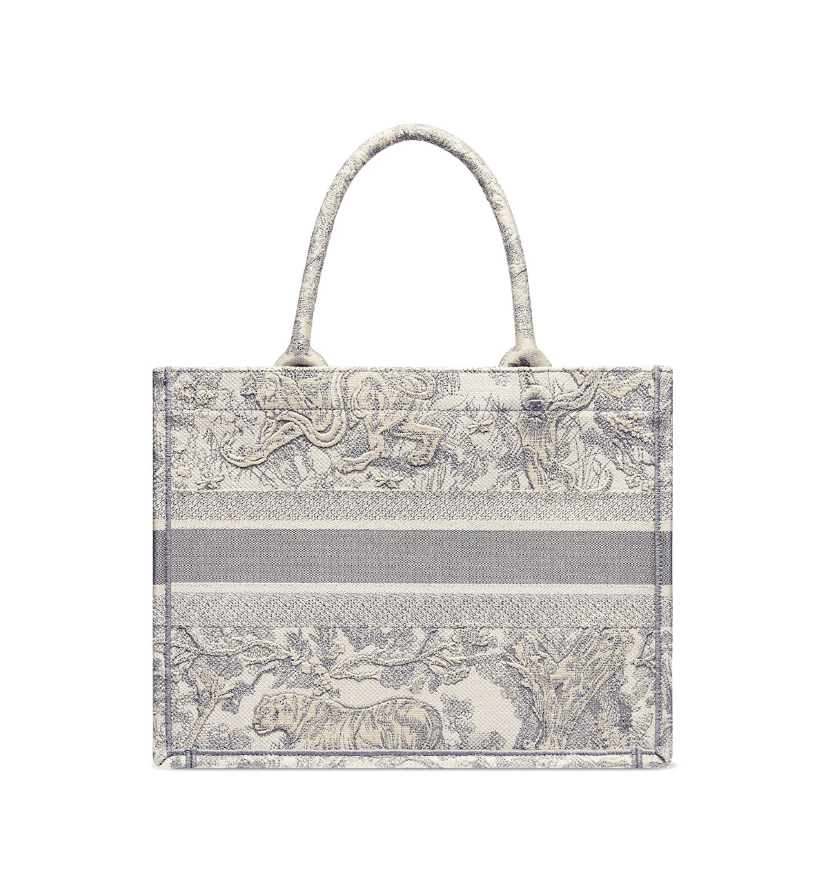 Dior Medium Book Tote Ecru and Gray Toile de Jouy Embroidery