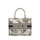 Dior Medium Book Tote Latte and Black Dior Zodiac Embroidery