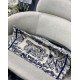 Dior Large Book Tote Ecru and Blue Toile de Jouy Embroidery