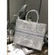 Dior Large Book Tote Ecru and Gray Toile de Jouy Embroidery