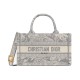 Dior Mini Book Tote Gray Toile de Jouy Embroidery