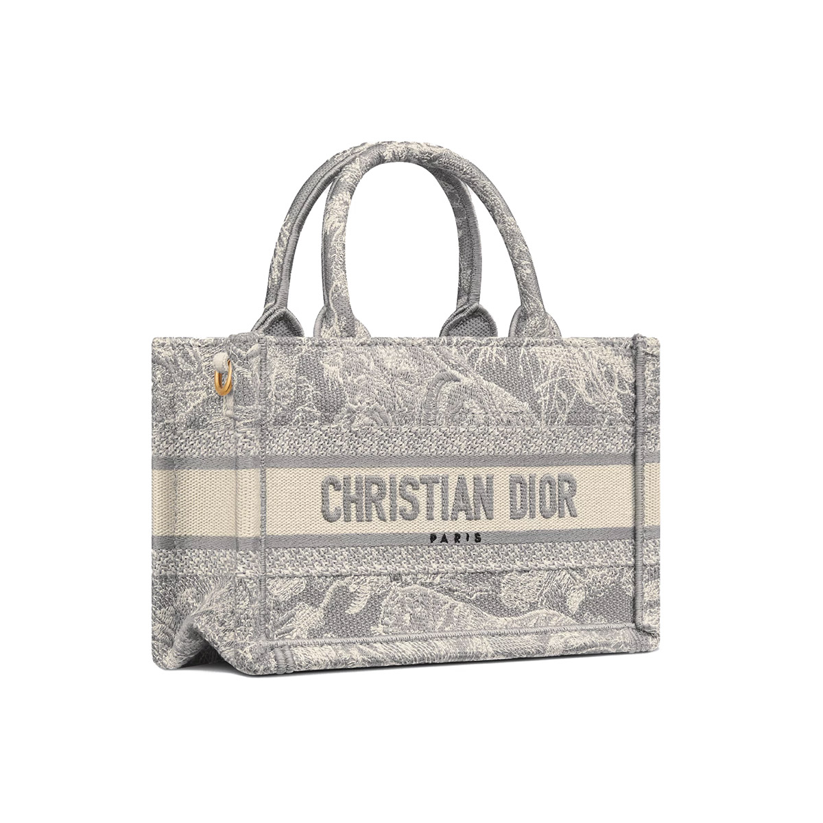 Dior Mini Book Tote Gray Toile de Jouy Embroidery