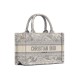 Dior Mini Book Tote Gray Toile de Jouy Embroidery