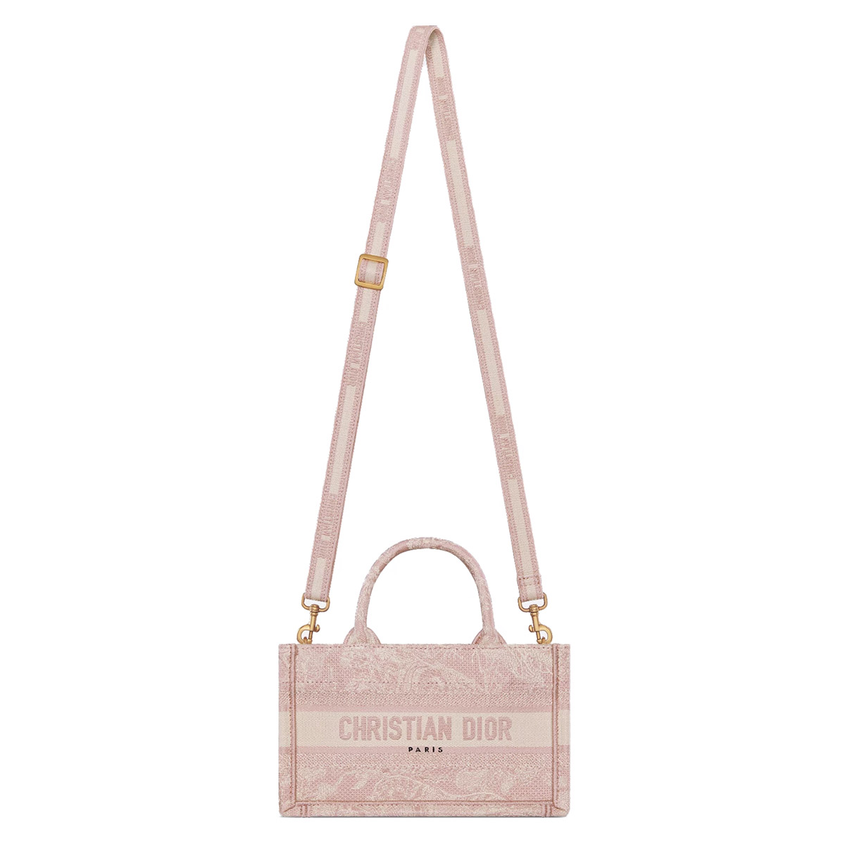 Dior Mini Book Tote Pink Toile de Jouy Embroidery