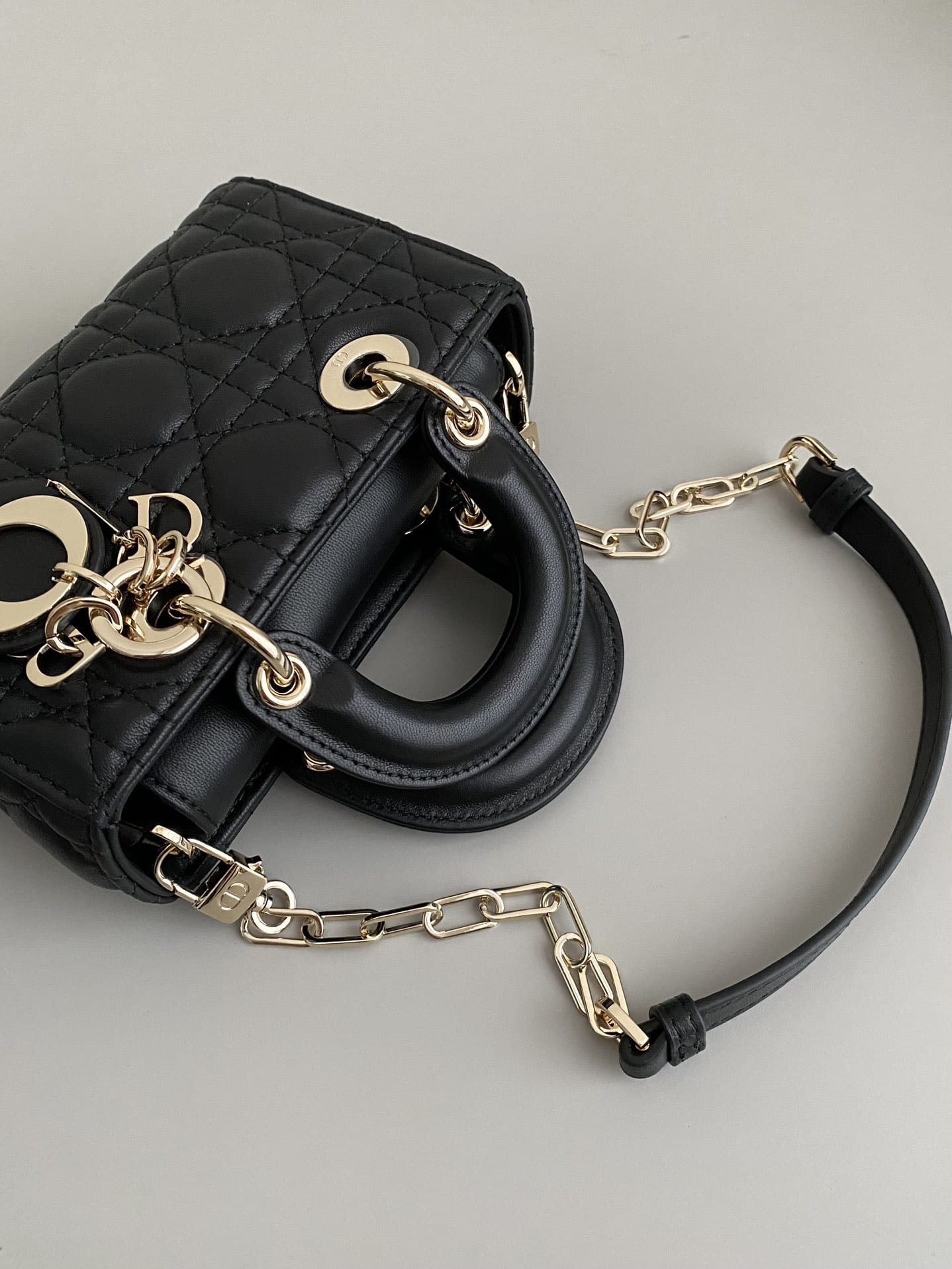 Dior Micro Lady D-Joy Bag in Cannage Lambskin - Black 