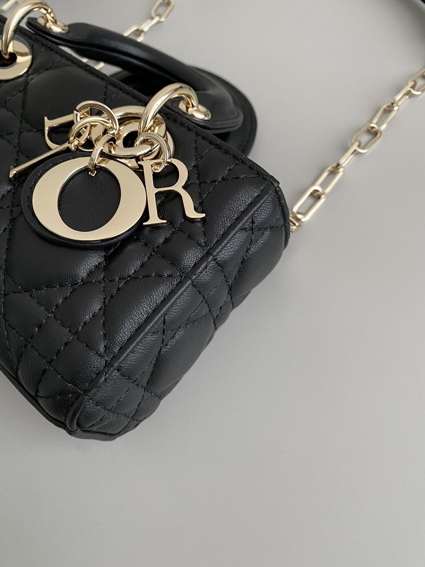 Dior Micro Lady D-Joy Bag in Cannage Lambskin - Black 