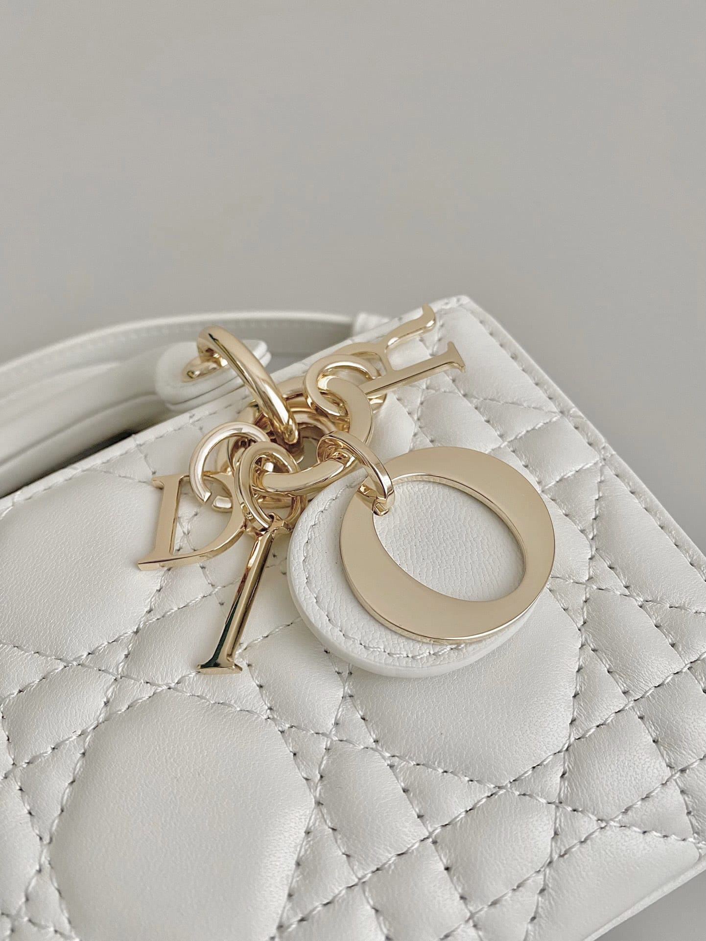 Dior Micro Lady D-Joy Bag in Cannage Lambskin - Latte