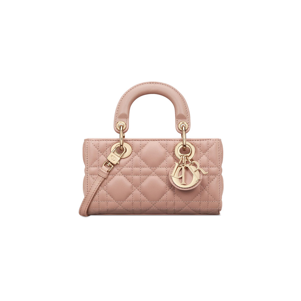 Dior Micro Lady D-Joy Bag in Cannage Lambskin - Rose des Vents