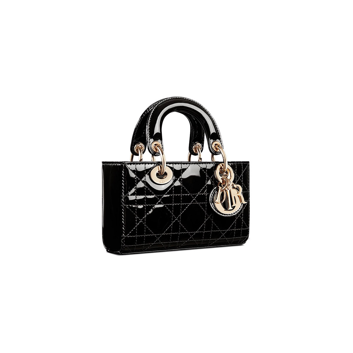 Dior Micro Lady D-Joy Bag in Patent Cannage Calfskin - Black 