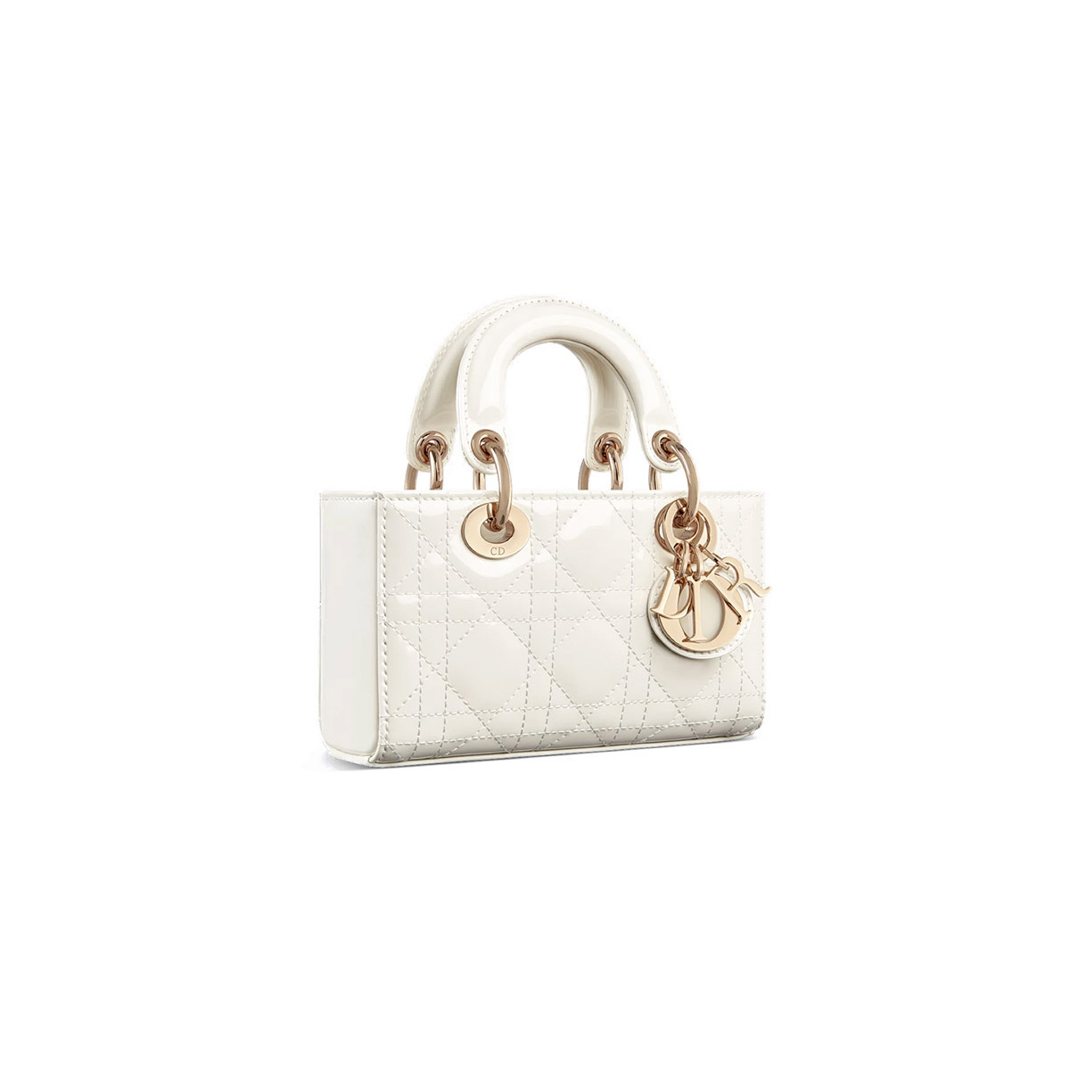 Dior Micro Lady D-Joy Bag in Patent Cannage Calfskin - Latte