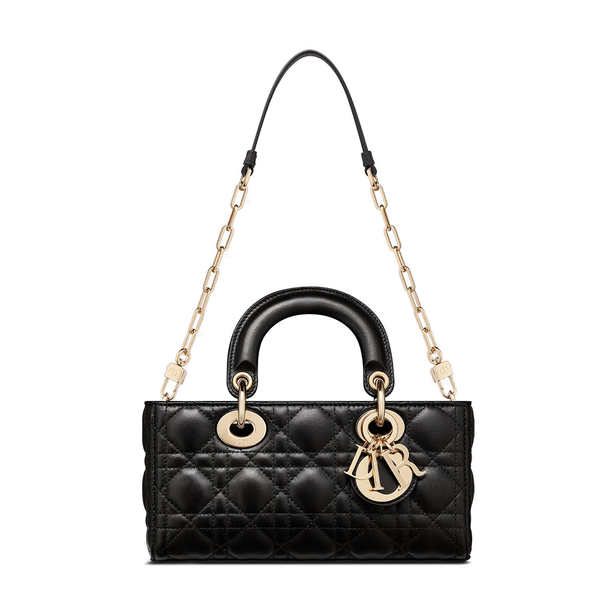 Dior Small Lady D-Joy Bag in Cannage Lambskin - Black