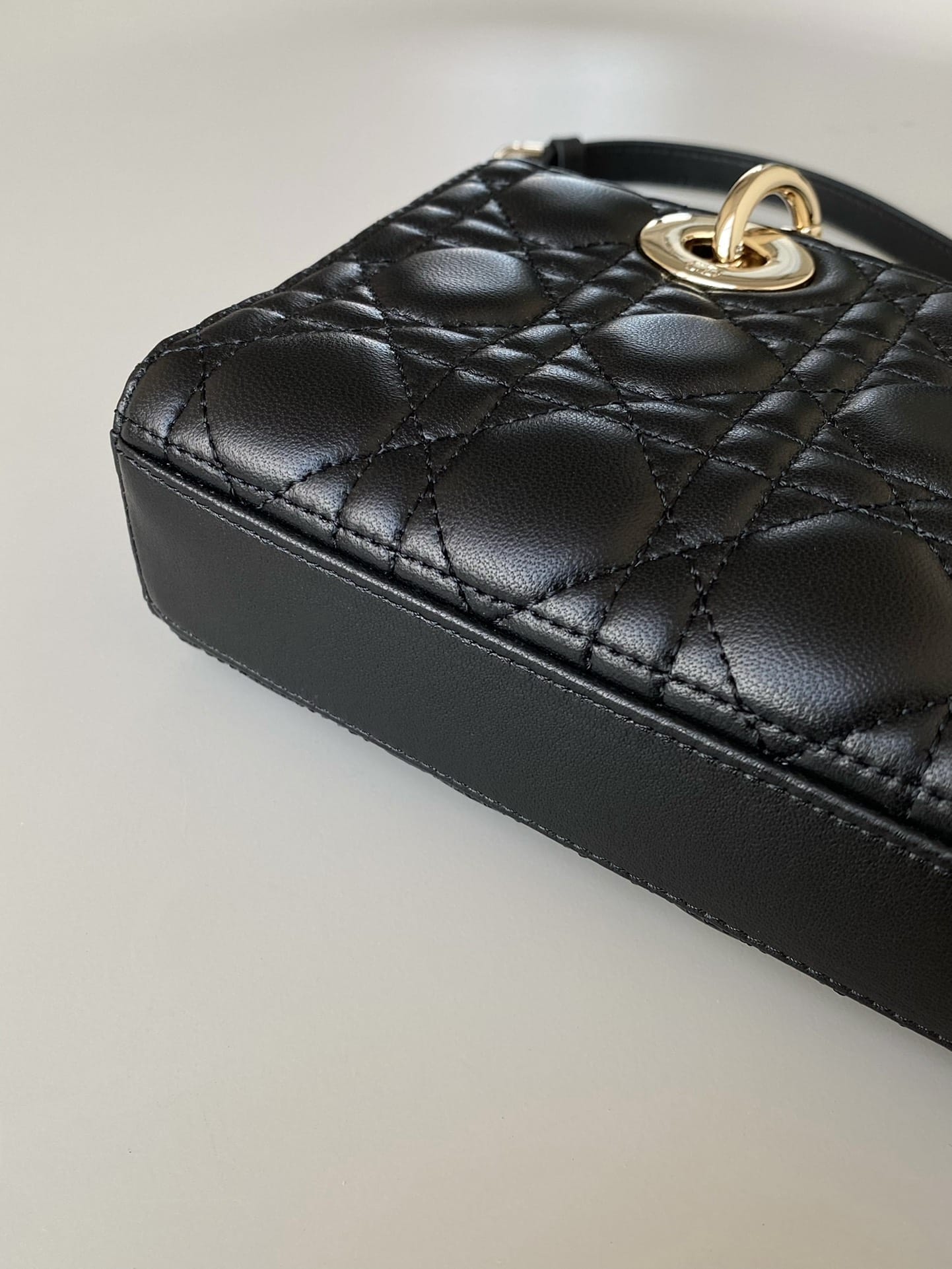 Dior Small Lady D-Joy Bag in Cannage Lambskin - Black