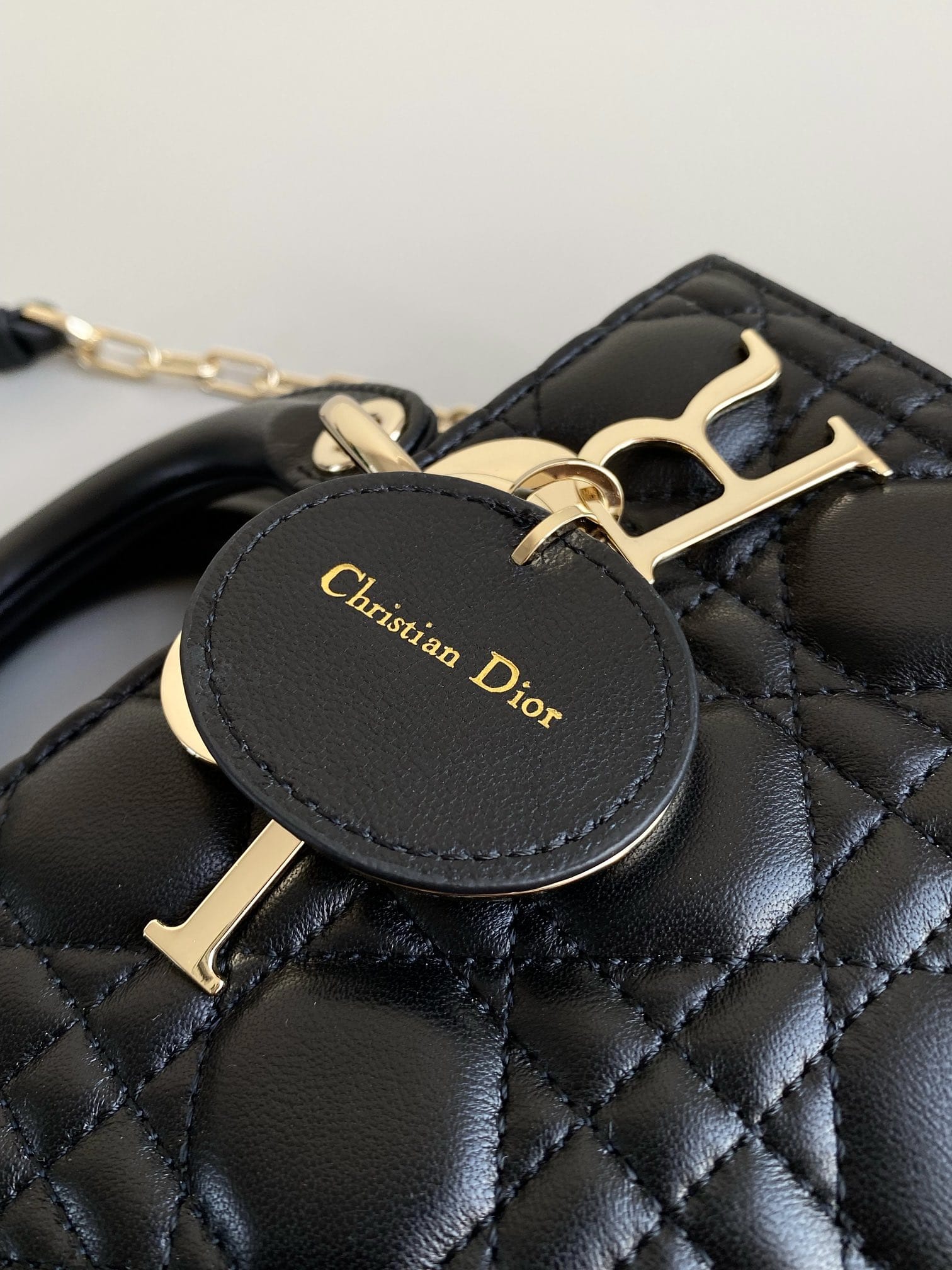 Dior Small Lady D-Joy Bag in Cannage Lambskin - Black