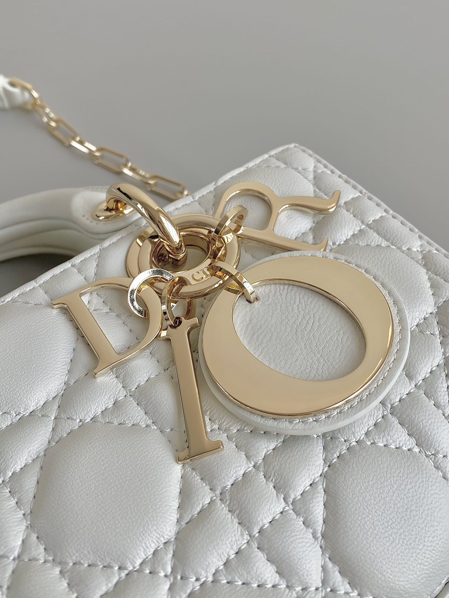 Dior Small Lady D-Joy Bag in Cannage Lambskin - Latte