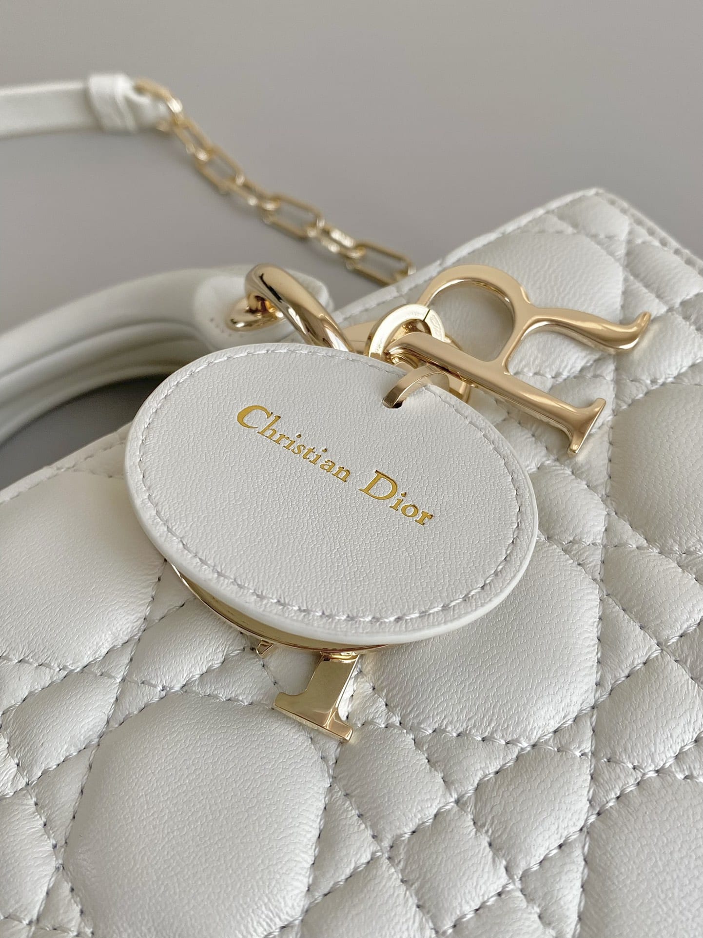 Dior Small Lady D-Joy Bag in Cannage Lambskin - Latte