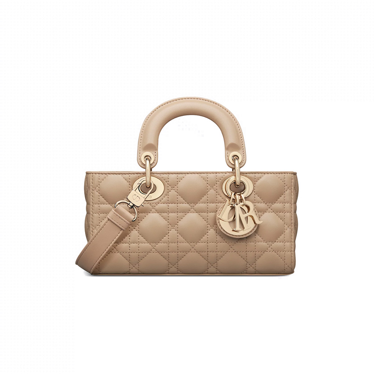 Dior Small Lady D-Joy Bag in Cannage Lambskin - Biscuit