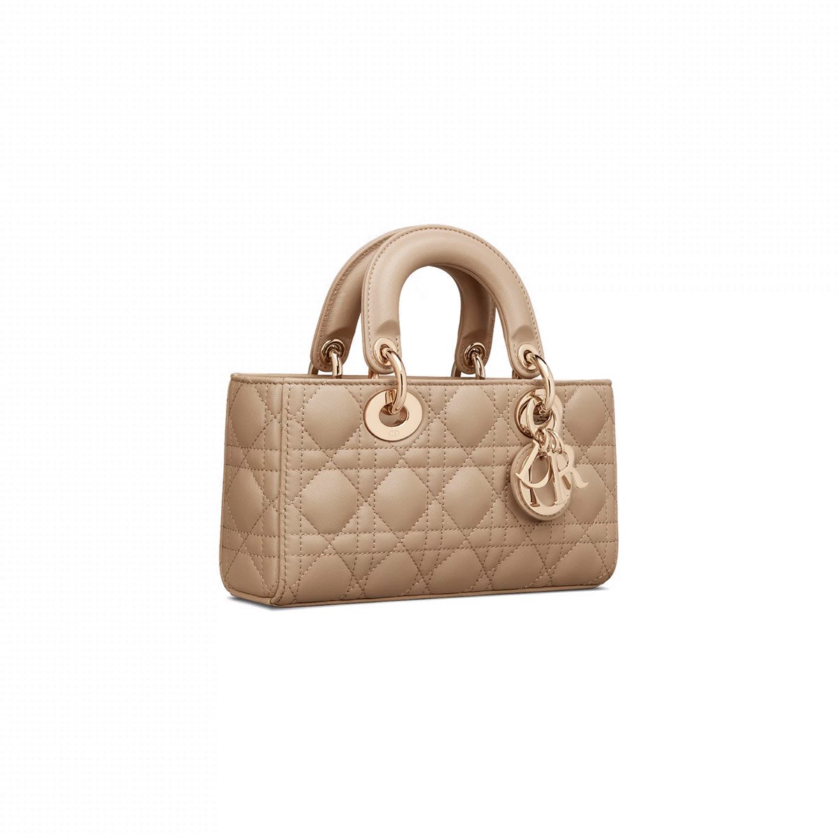 Dior Small Lady D-Joy Bag in Cannage Lambskin - Biscuit