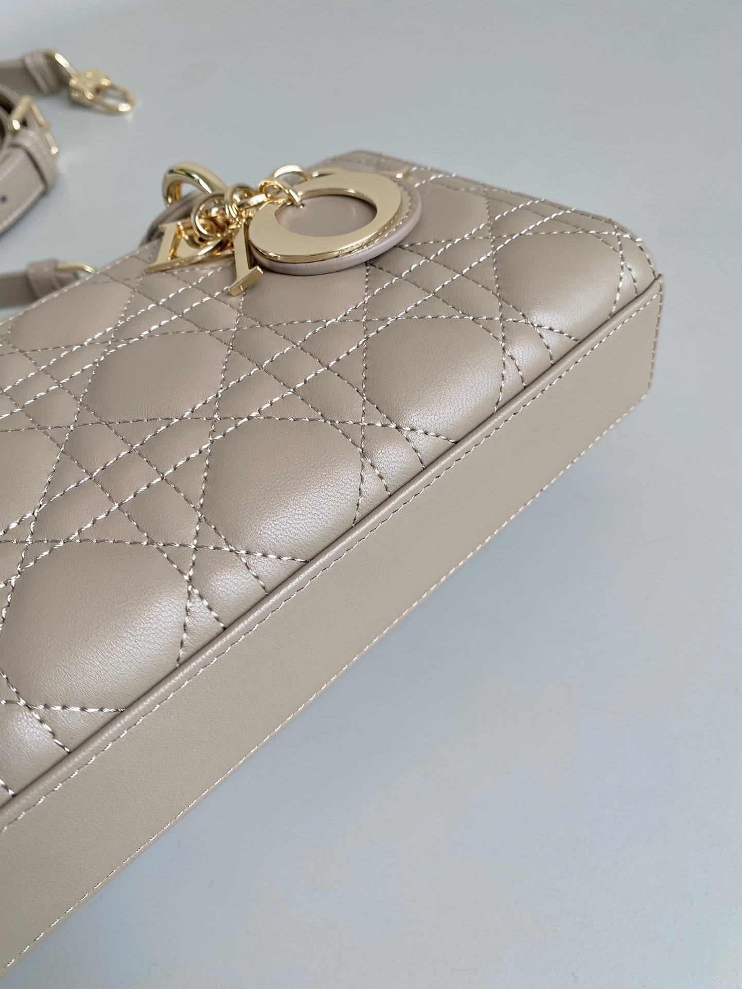 Dior Small Lady D-Joy Bag in Cannage Lambskin - Biscuit