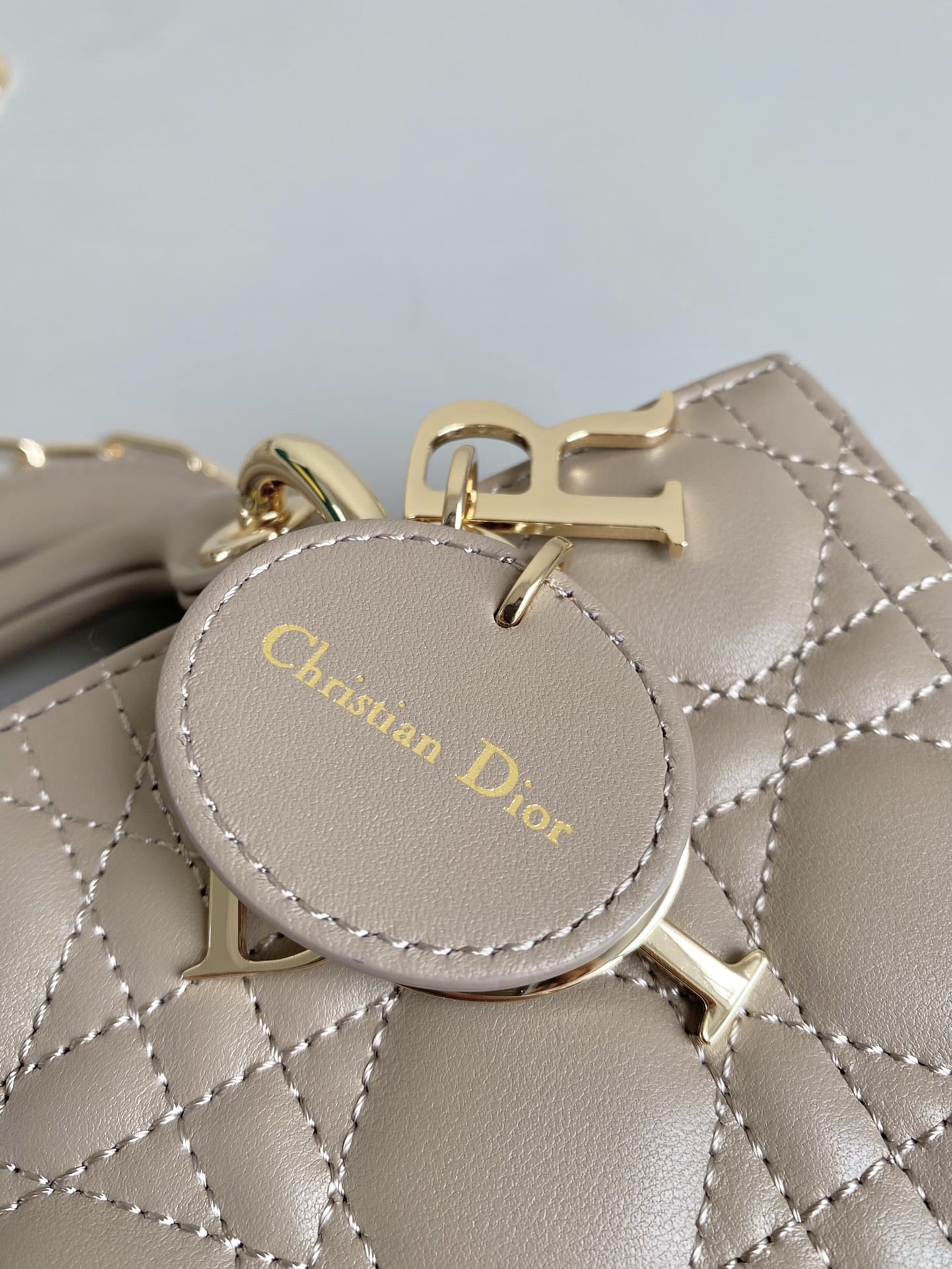 Dior Small Lady D-Joy Bag in Cannage Lambskin - Biscuit