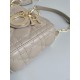 Dior Small Lady D-Joy Bag in Cannage Lambskin - Biscuit