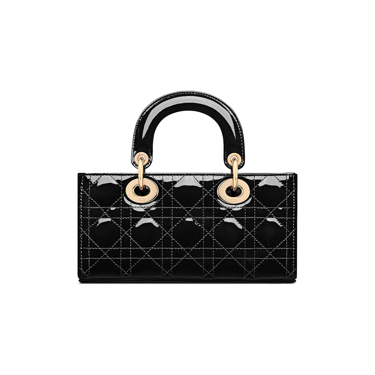 Dior Small Lady D-Joy Bag in Patent Cannage Calfskin - Black