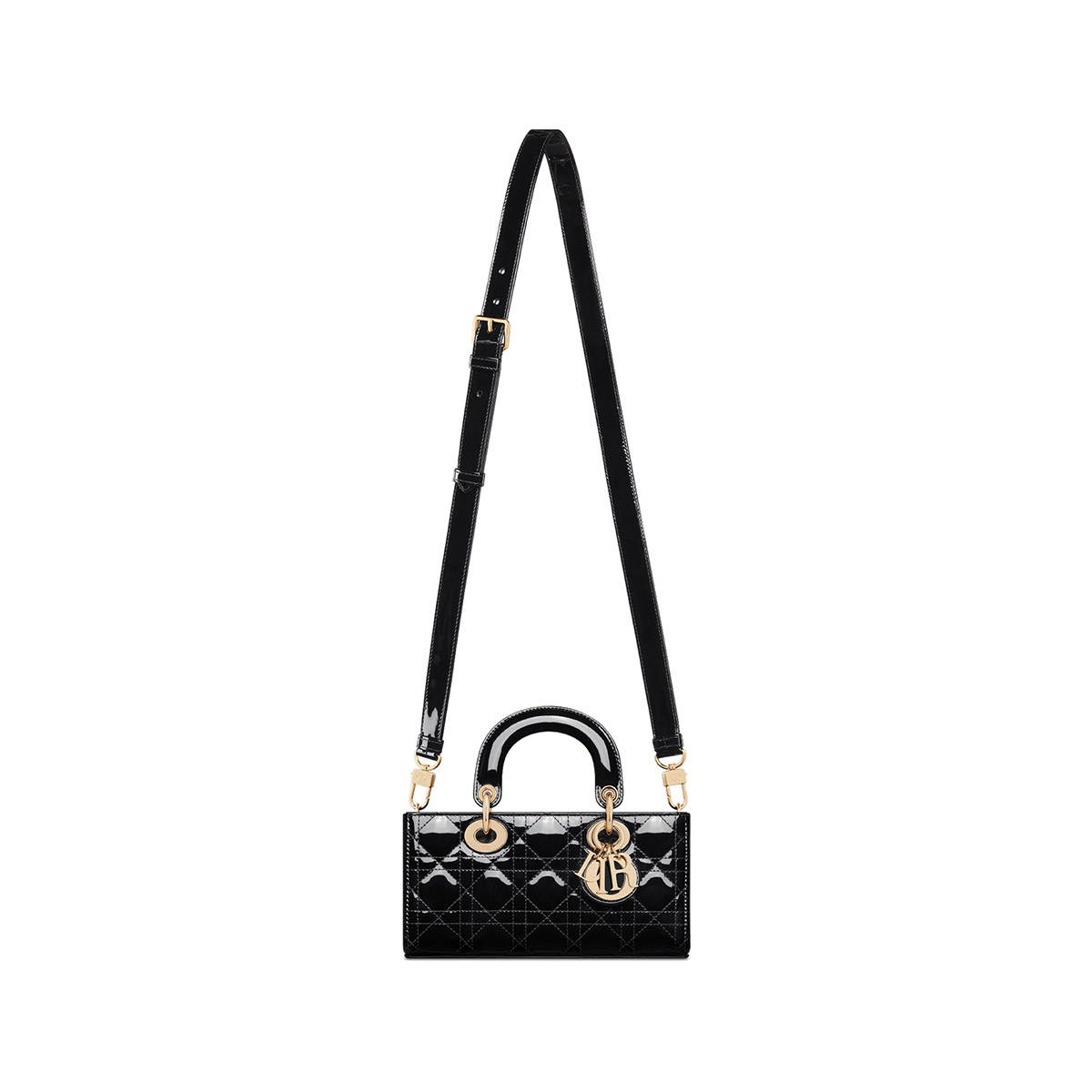 Dior Small Lady D-Joy Bag in Patent Cannage Calfskin - Black